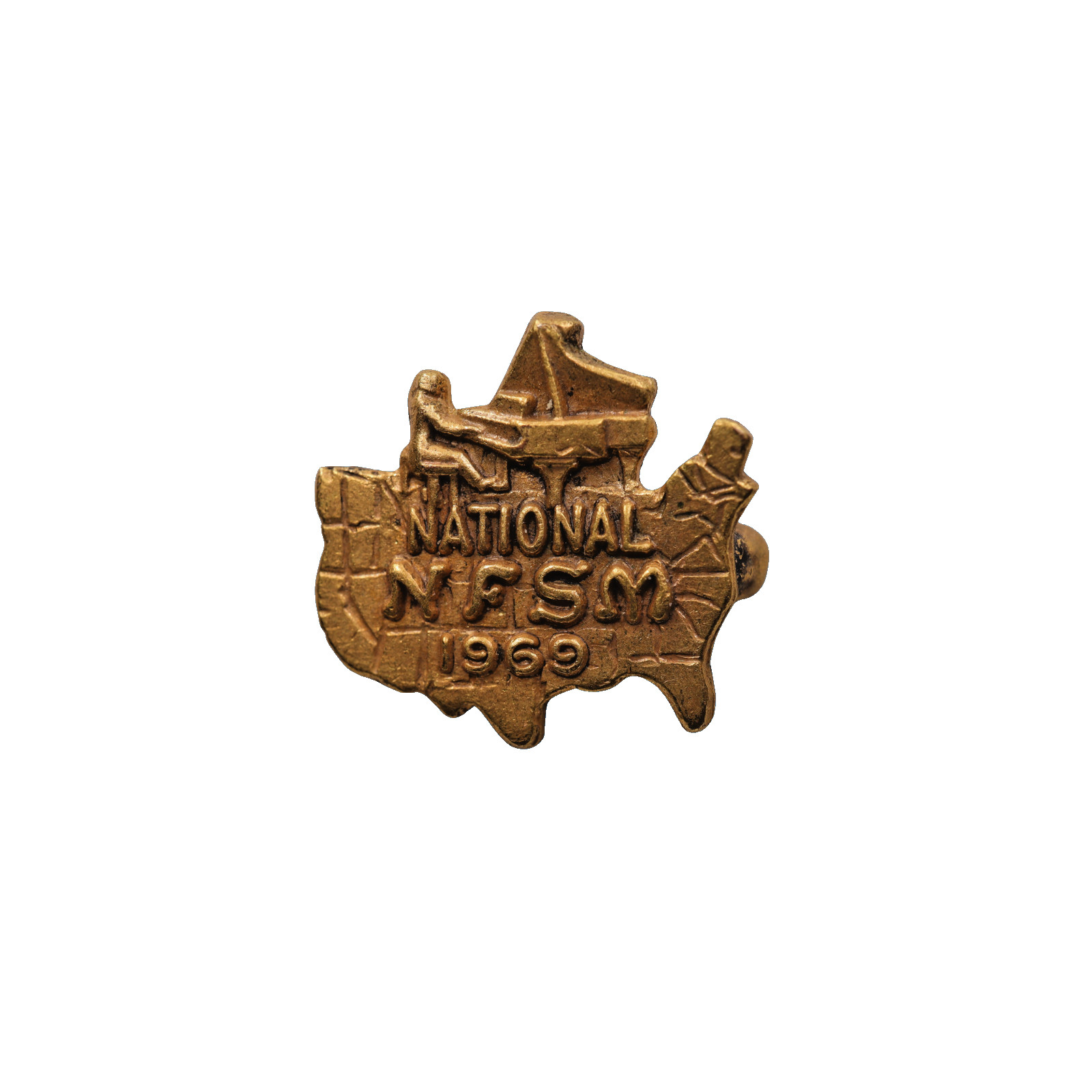 1969 National Fraternity Of Student Musicians Brooch Lapel Pin – .5″ – .75″