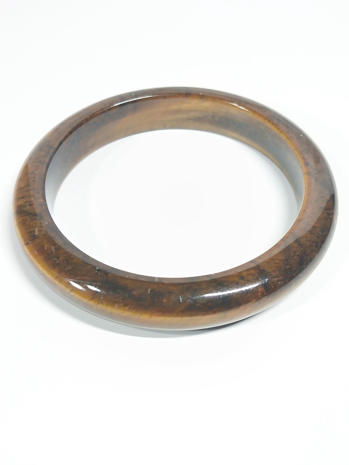 Golden Brown Jadeite Bangle 67mm Tiger Vein Pattern