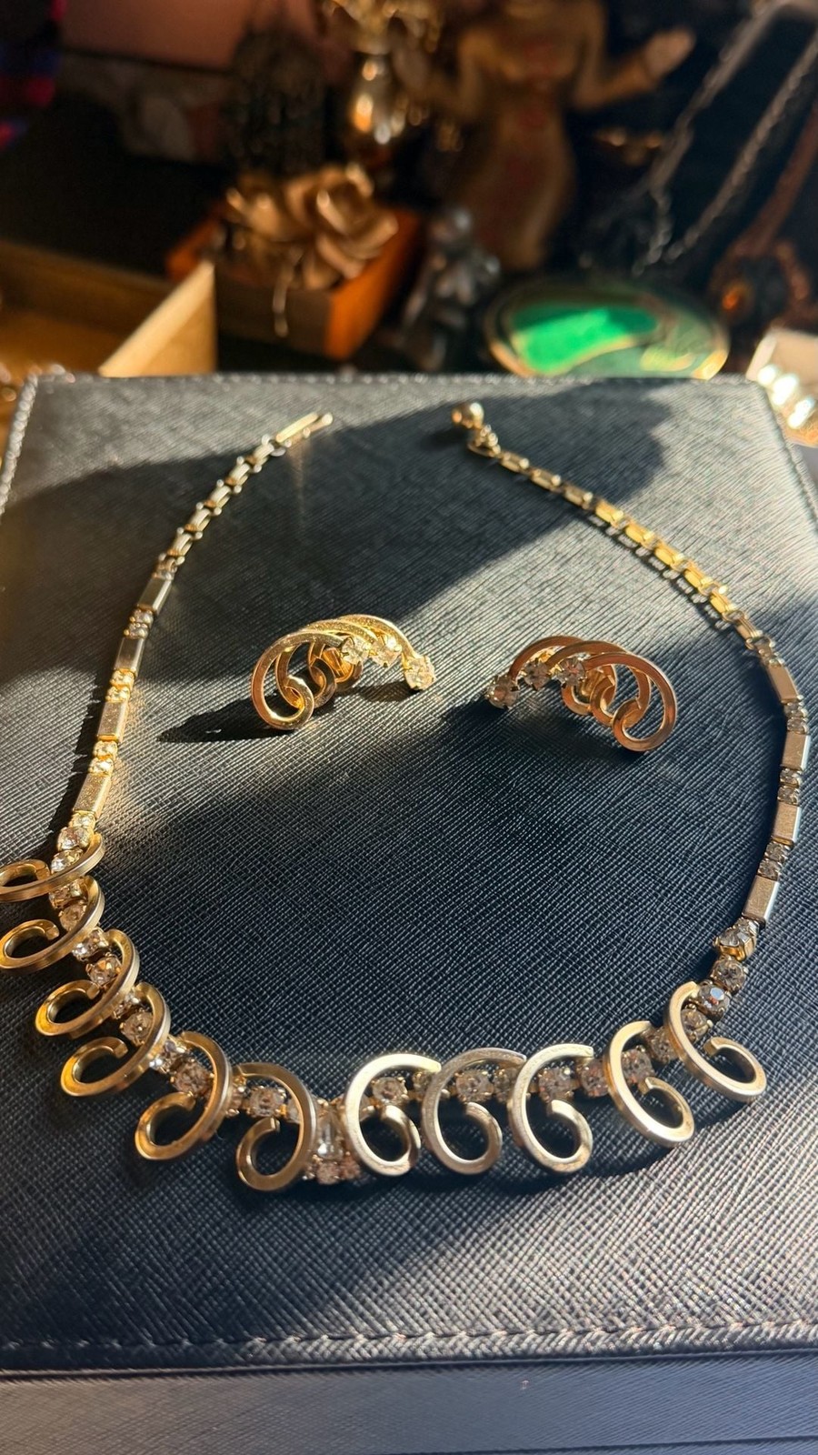 Vintage 1950s Sarah Coventry Celestial Fire Necklace and Clip-On Earrings Set