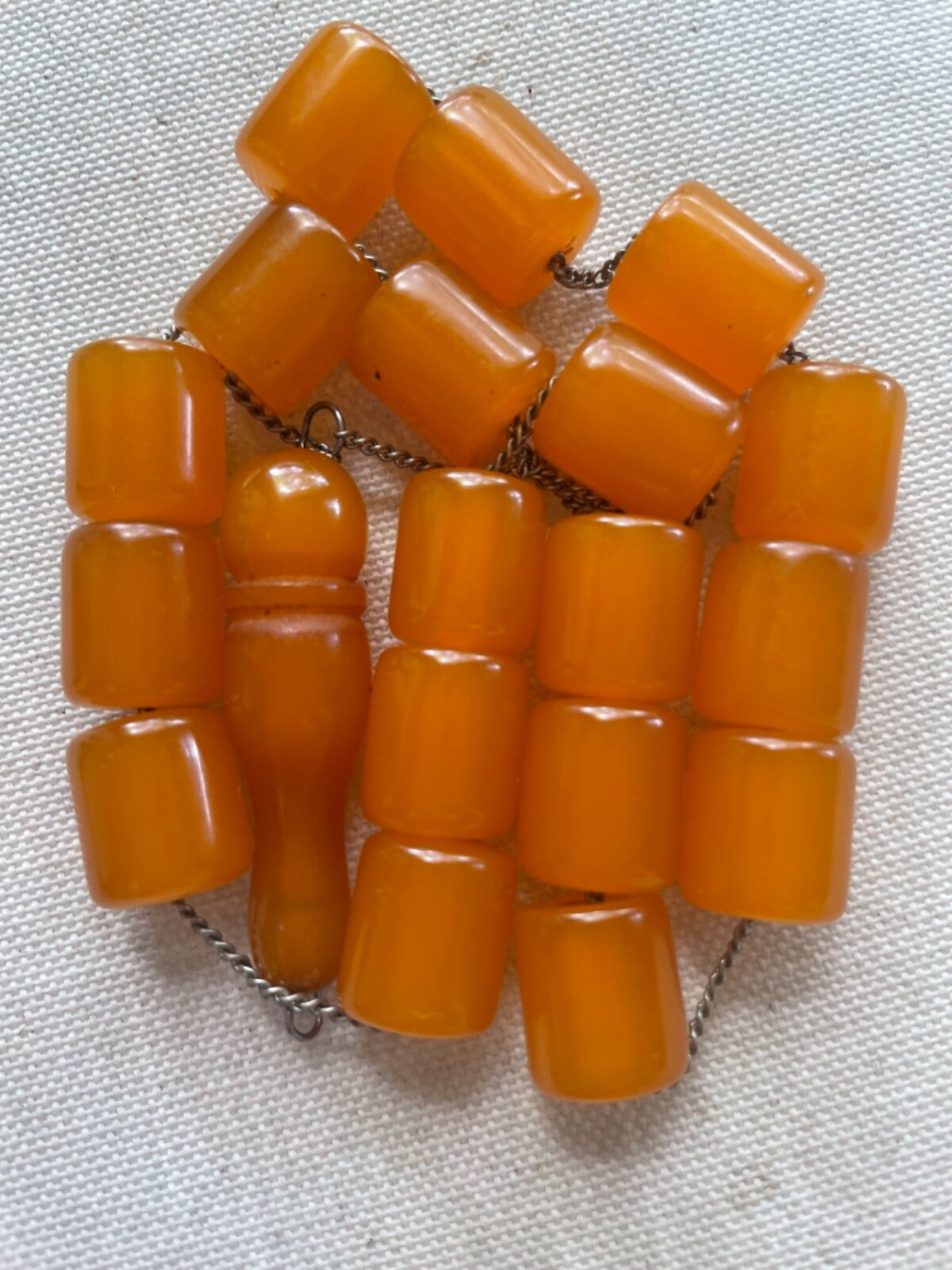 Old Islamic Bakelite Butterscotch Prayer Rosary Beads Tesbih Misbaha 39 grams