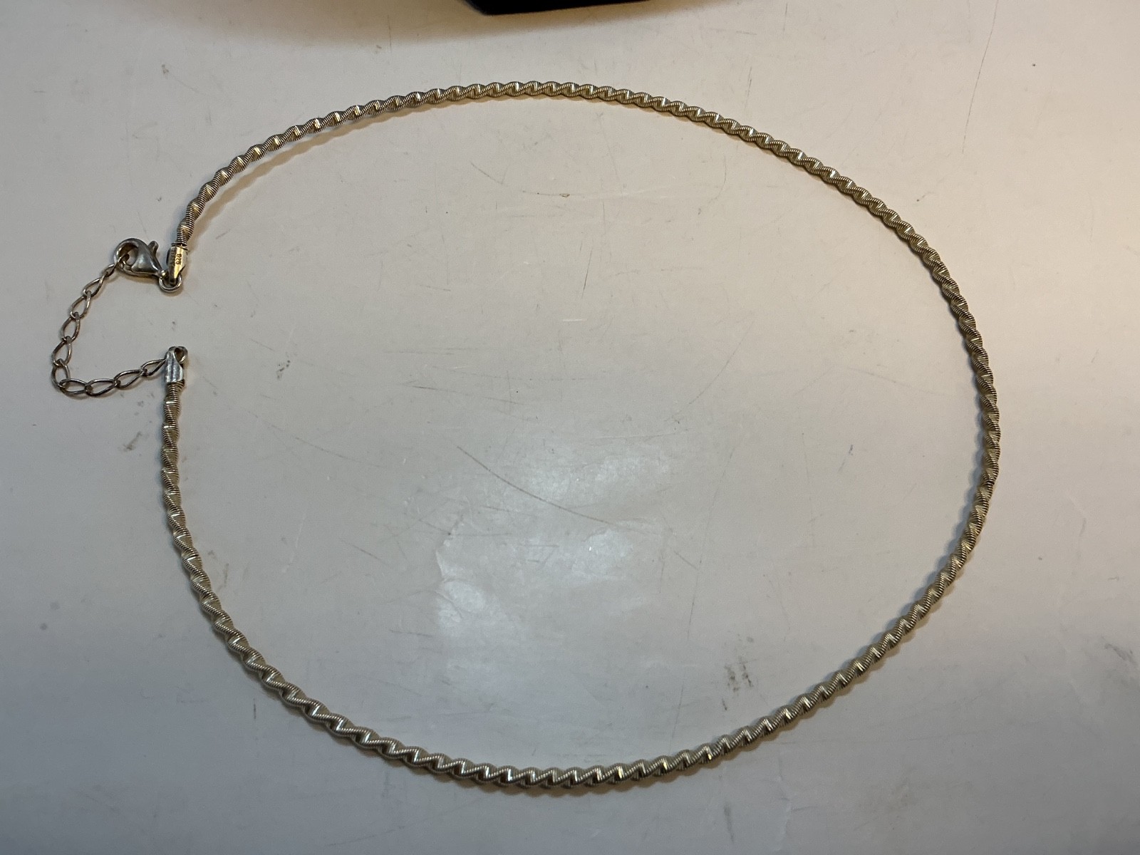 Vintage Sterling Silver Twist Neck Wire Necklace Choker Torque 14” to 16”