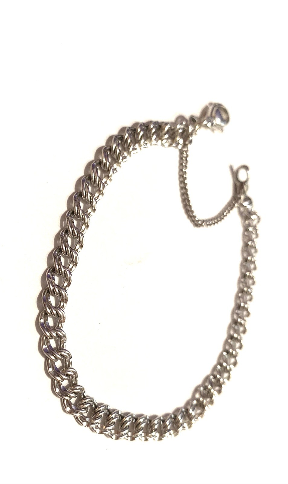 James Avery 7.5″ Light Double Curb Charm Bracelet Sterling Signed EUC