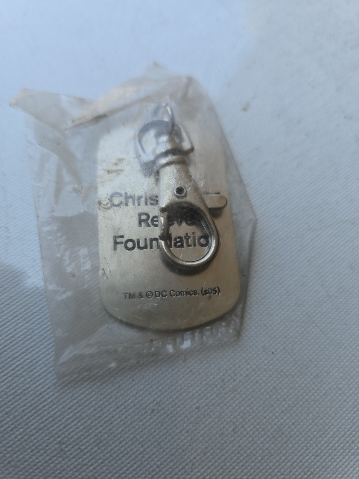 Christopher Reeve Foundation, Superman “Go Forward.” Keychain, Dog Tag TM & DC