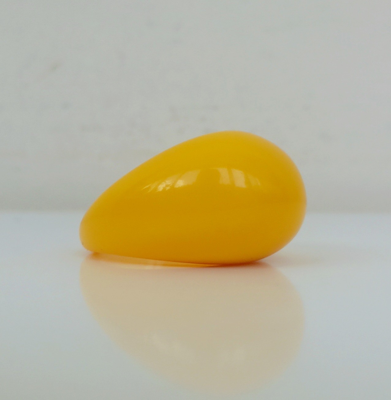 Summer Ring № 167 Lucite Acrylic Plastic Dome Ring Yellow Color Size 8