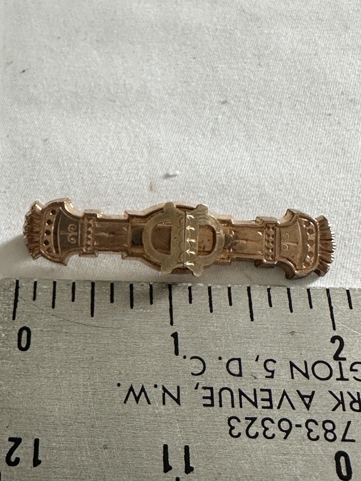 Antique Victorian Gold Filled Etched Bar Brooch