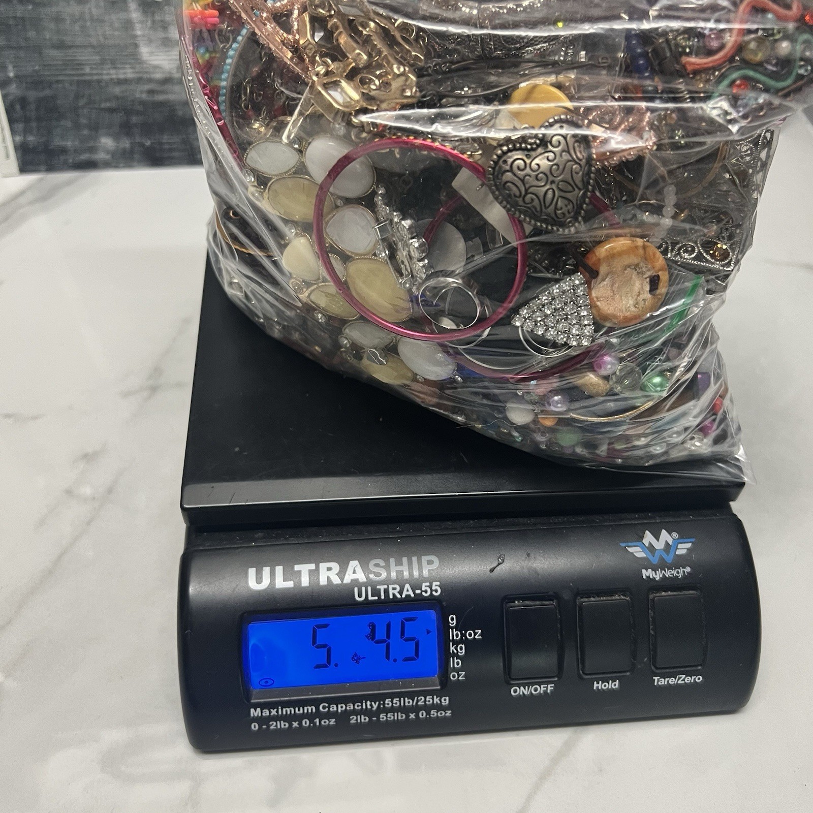 5 LB Junk Drawer Jewelry Lot Stuff Wear Repair Harvest vtg-now etc AS IS scrap Q