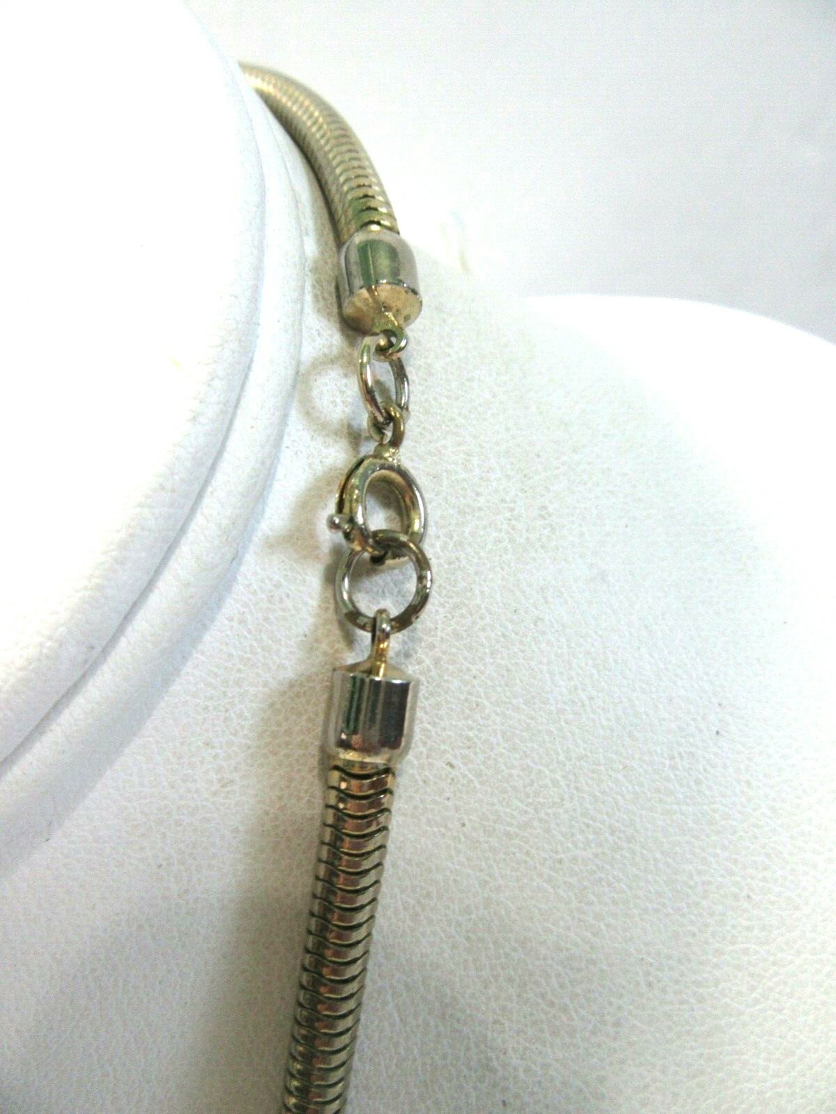 SNAKE CHAIN NECKLACE CHOKER WITH HEAVY MULTI-STRAND TASSEL PENDANT STATEMENT