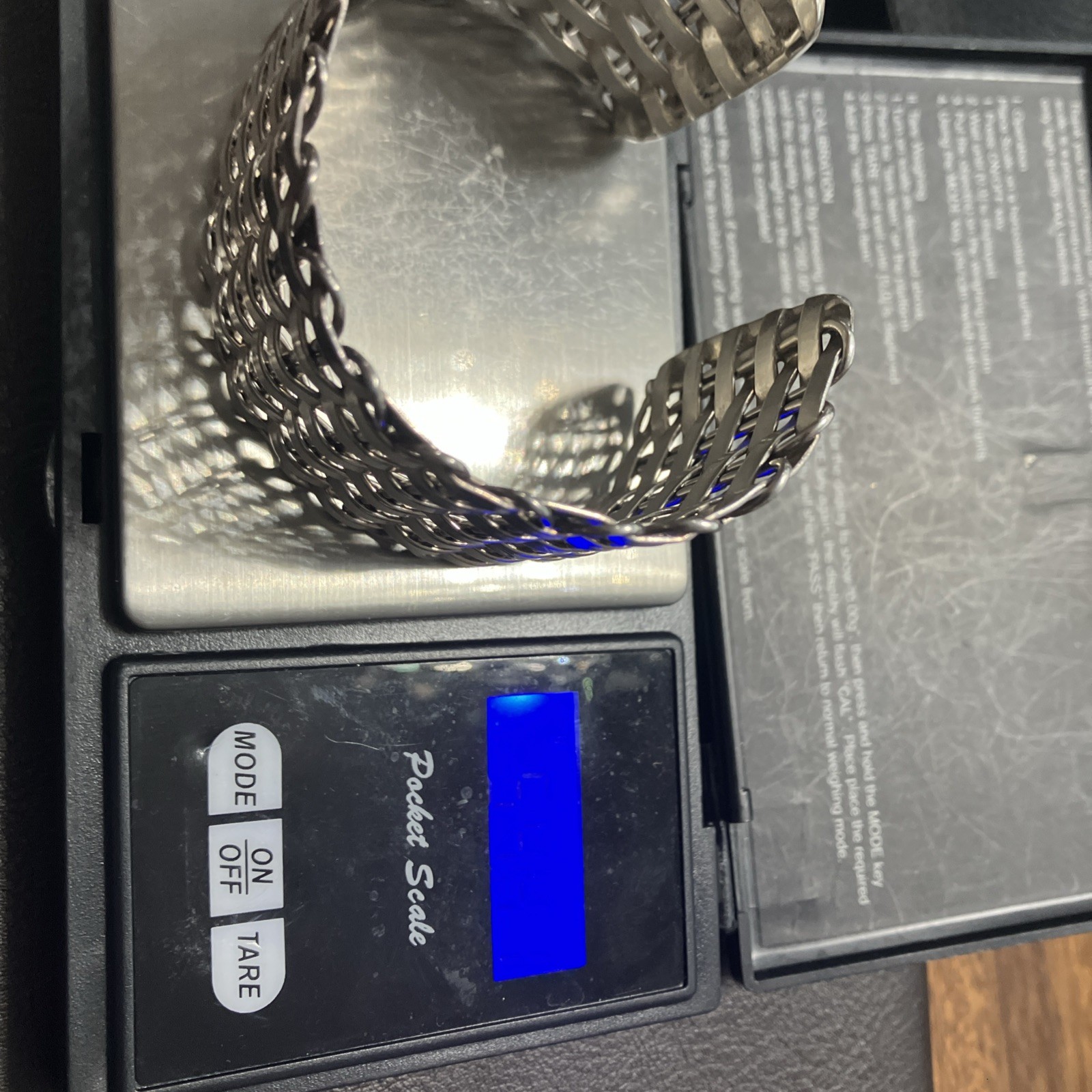 Sterling Silver 925 Cuff Woven 54.4 Grams Adult Unisex Adjustable