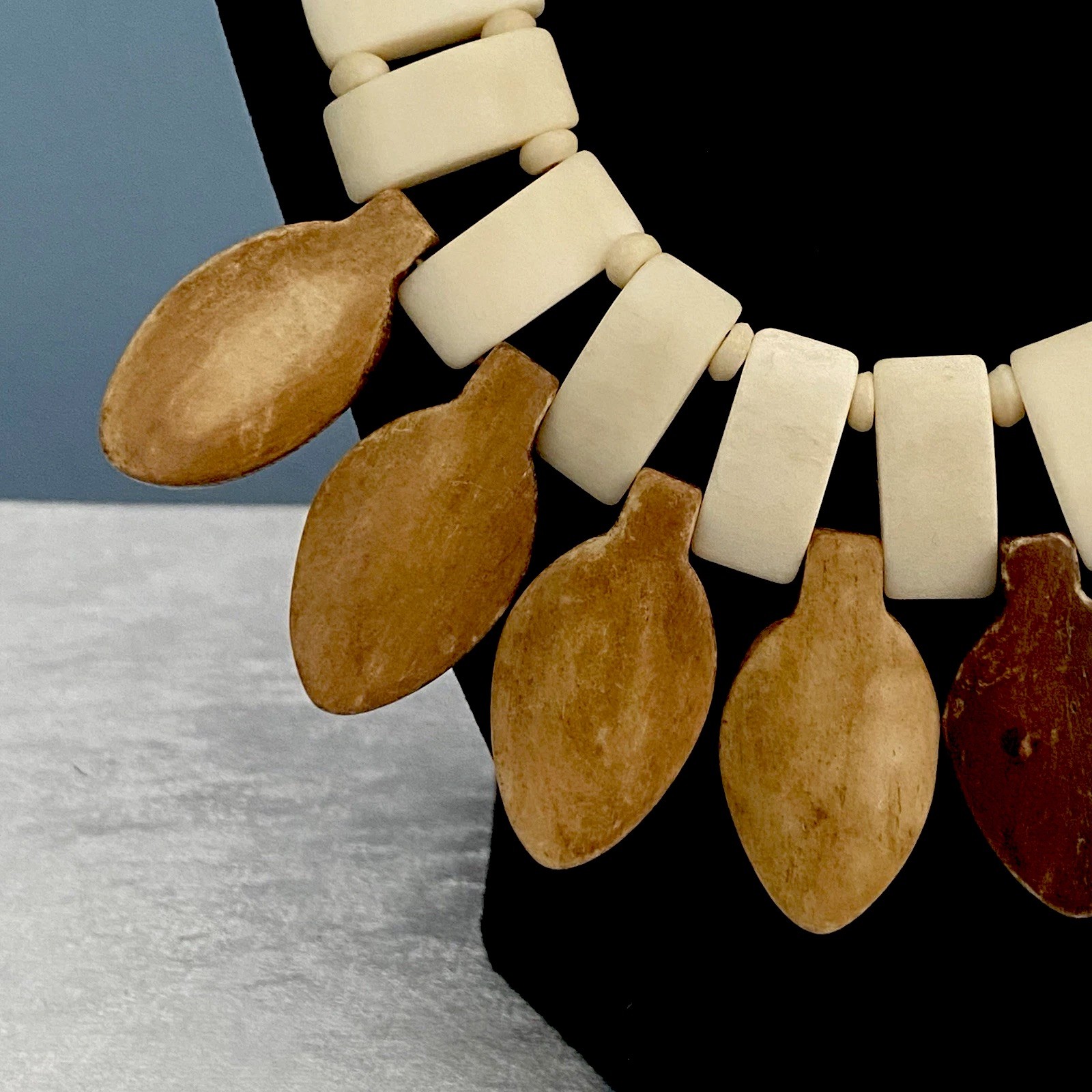 African Tribal Bib Necklace Statement Beaded Vintage Bohemian Native Ethnic