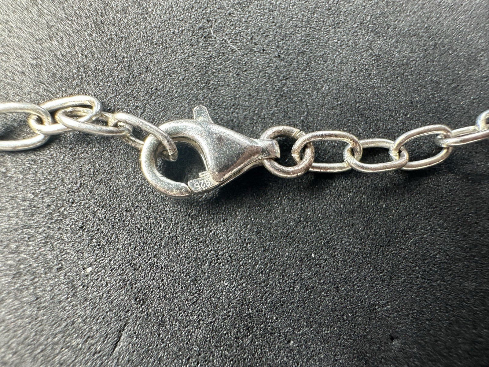 11.13g Vintage Sterling Silver 925 Disc Charm Chain Necklace M 15.7 in