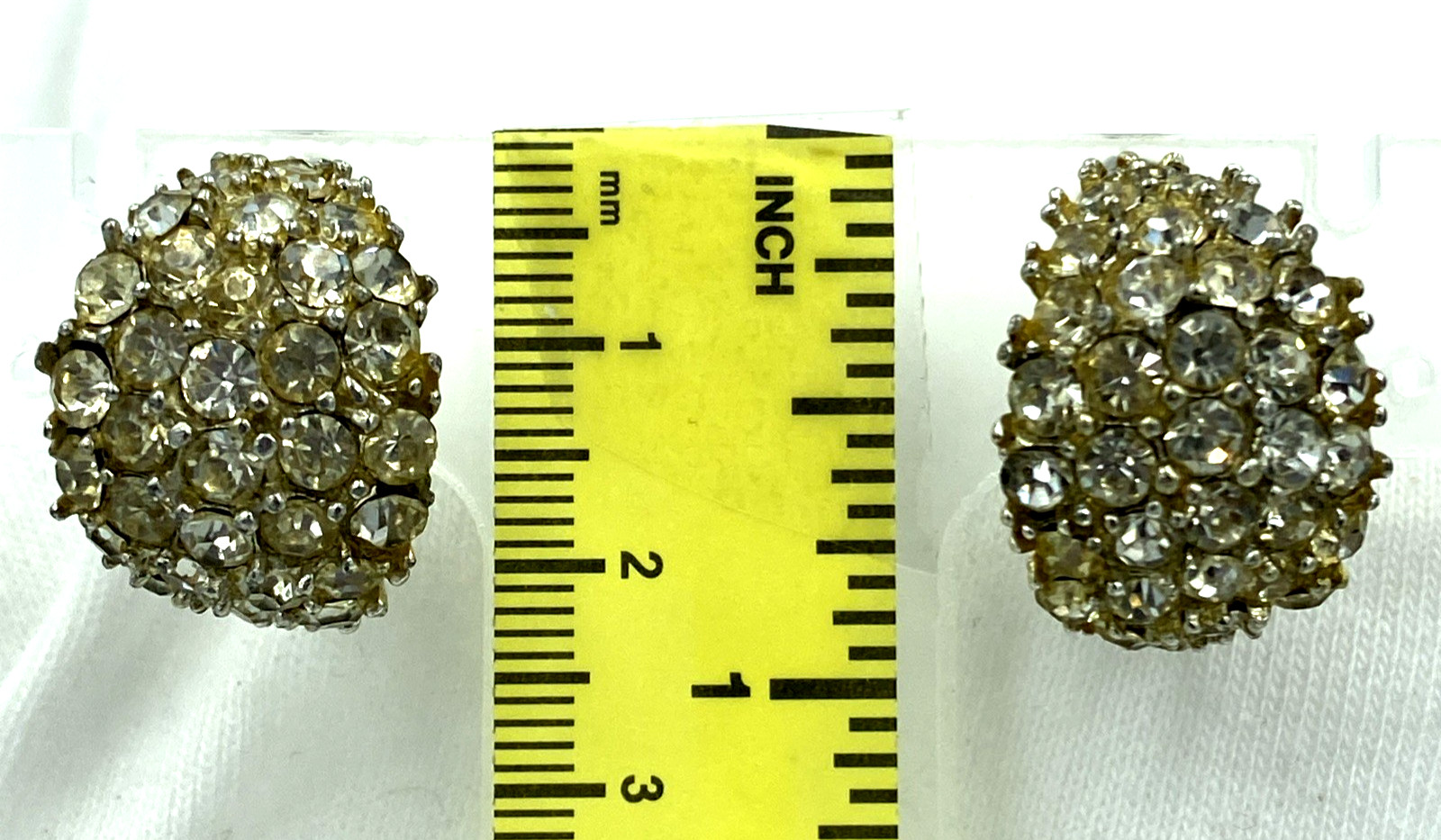 Vintage Rhinestone Clip-on Earrings Silver Tone Earrings for any Occasion Lot92