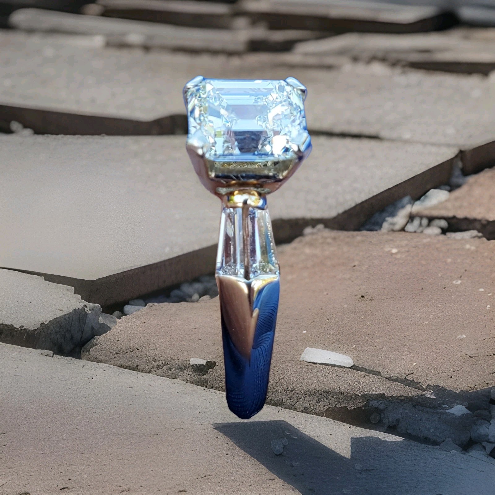 Original EARTH MINED DIAMOND Deco Engagement Ring Vintage Style Solitaire 14K