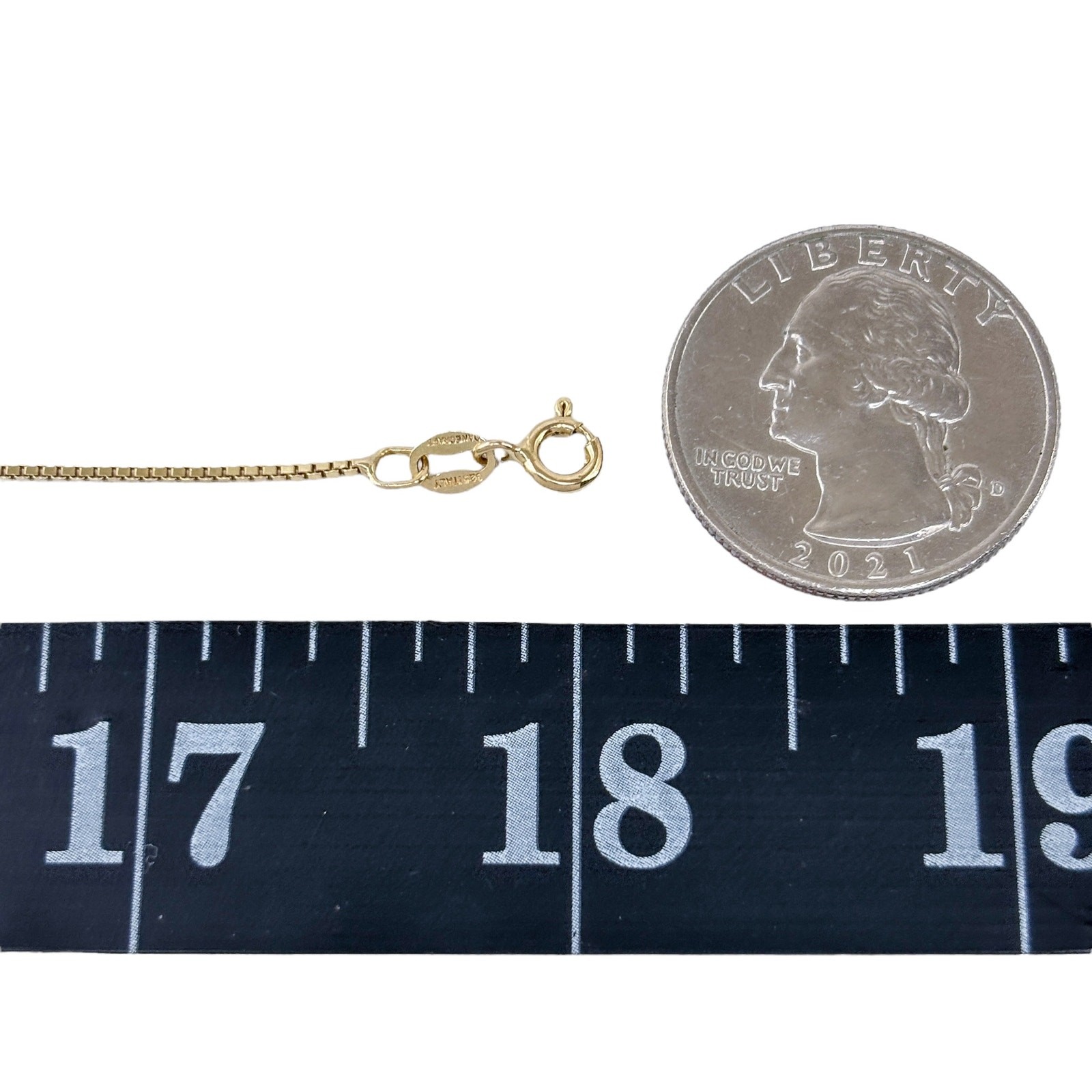 Vintage Italy Danecraft Gold-Tone Sterling Silver 925 Box Chain Necklace 18″