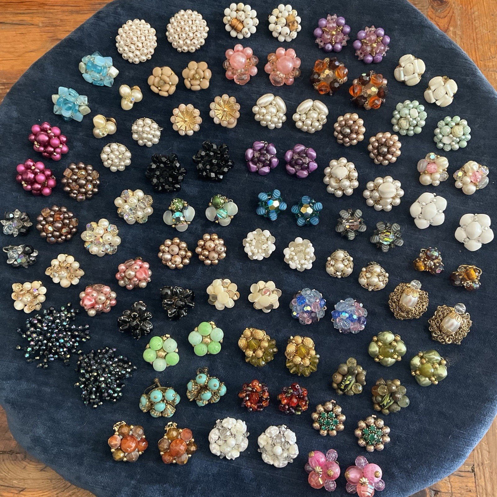 HUGE Lot Vintage Clip On Screw Back CLUSTER Earrings Vogue Weiss Kramer Jonne