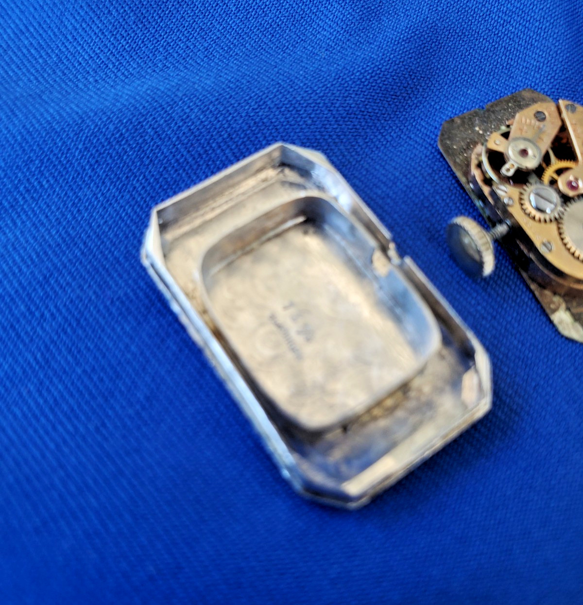 Original EARTH MINED DIAMOND Deco Sapphire Watch Antique PLATINUM Statement 1920
