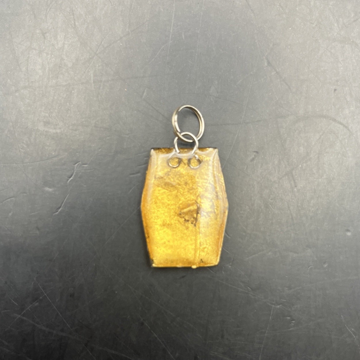 Vintage Pressed Dried Flower Pendant Necklace Gold Tone Floral Acrylic Resin
