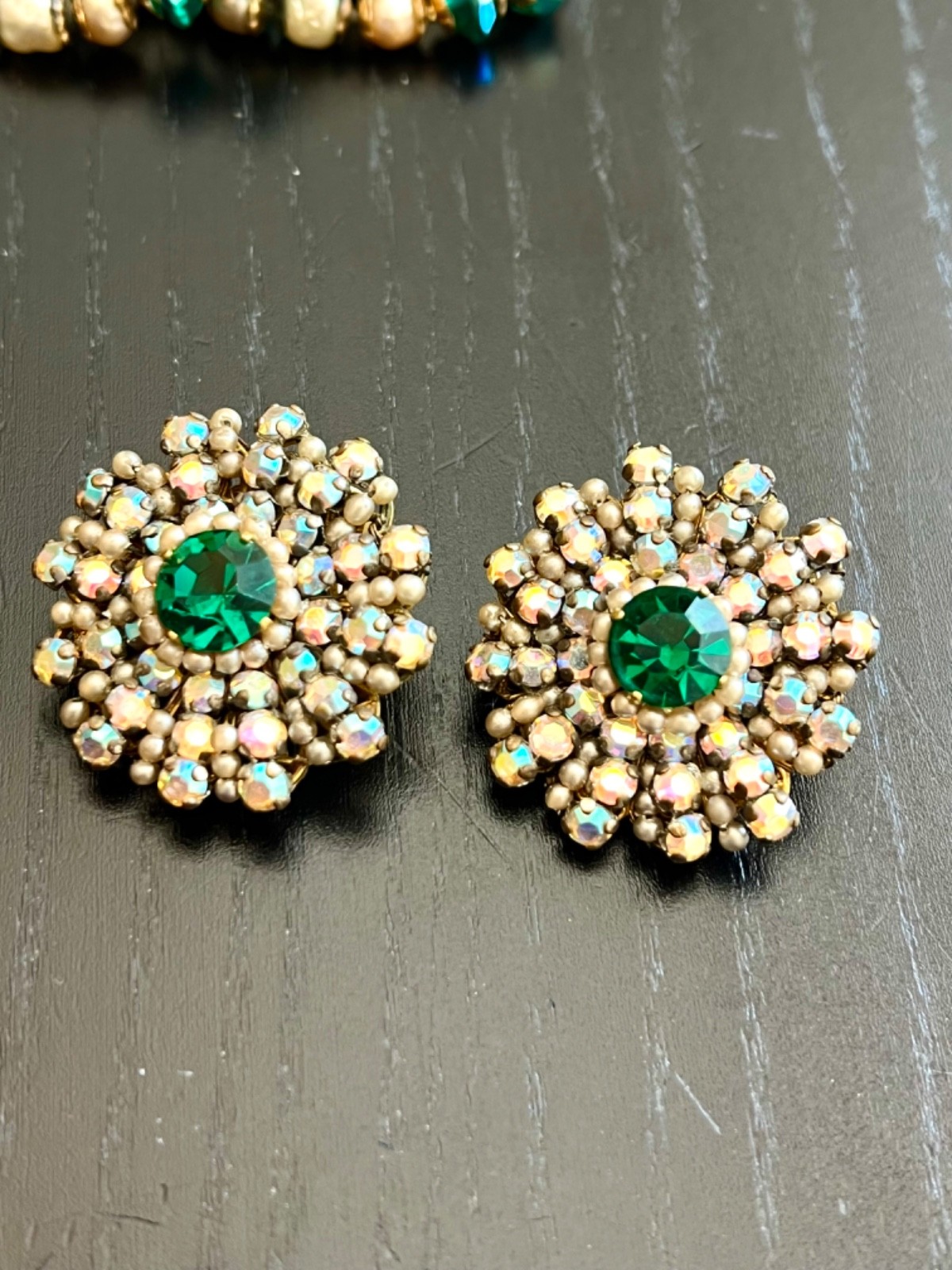 Incredible Vintage 40’s Robert Bracelet Brooch Earrings Pearls Glass Beads etc