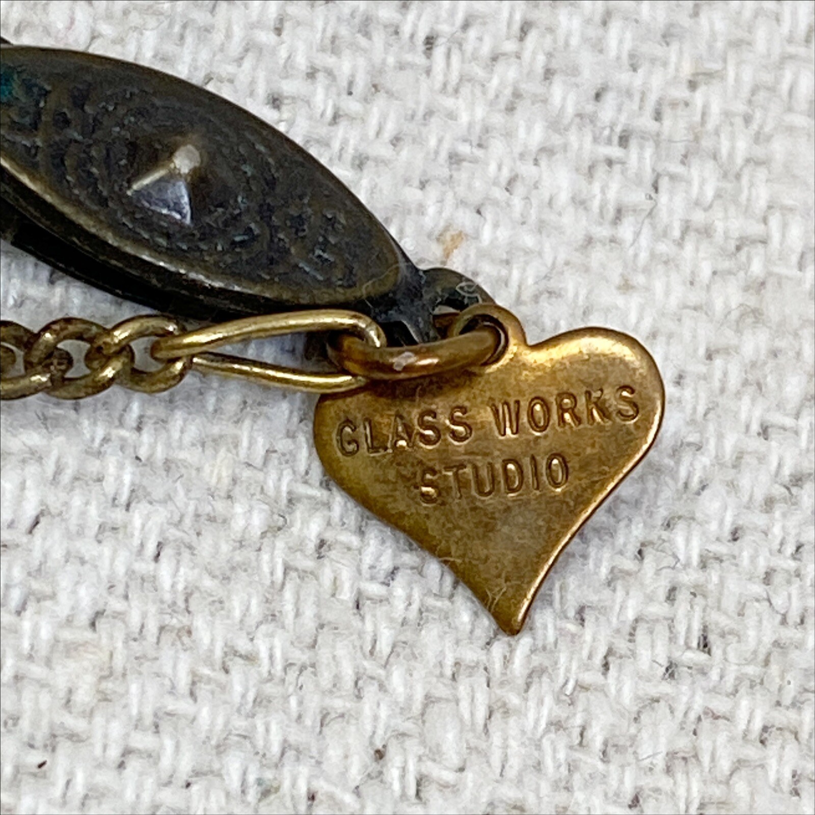 Glass Works Studio Celestial Moon and Stars Charm Necklace *missing One Charm*