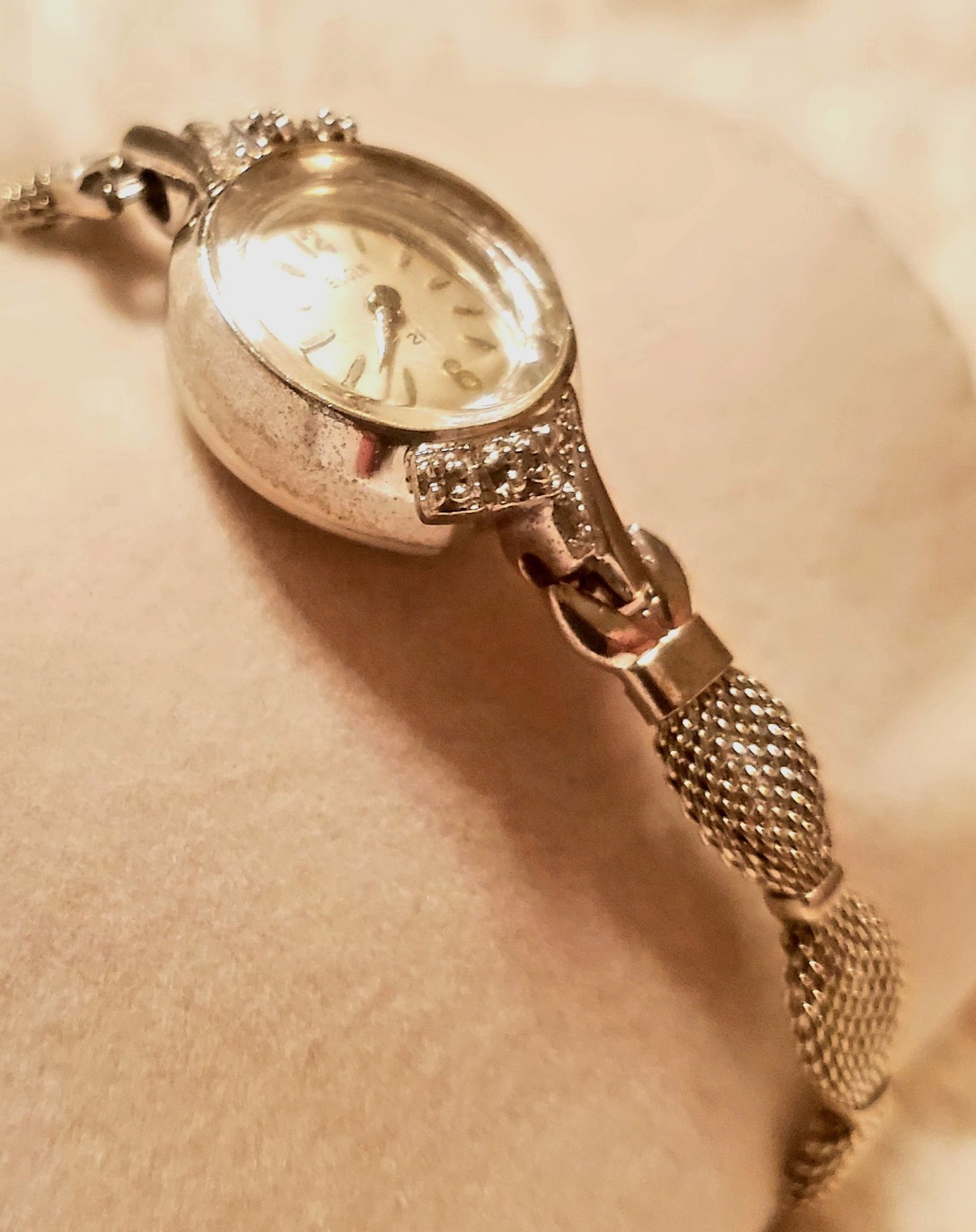 Vintage Elgin 10k Bezel Diamonds Speidel 10k Band 21 Gem Working
