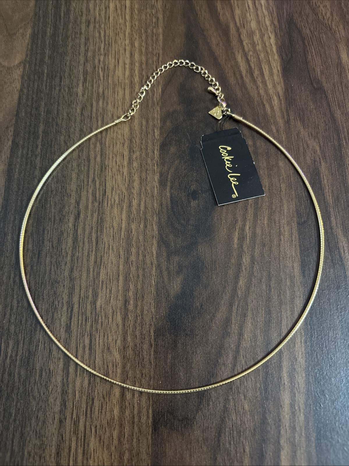 Vintage Cookie Lee Gold Tone Wire Choker Necklace