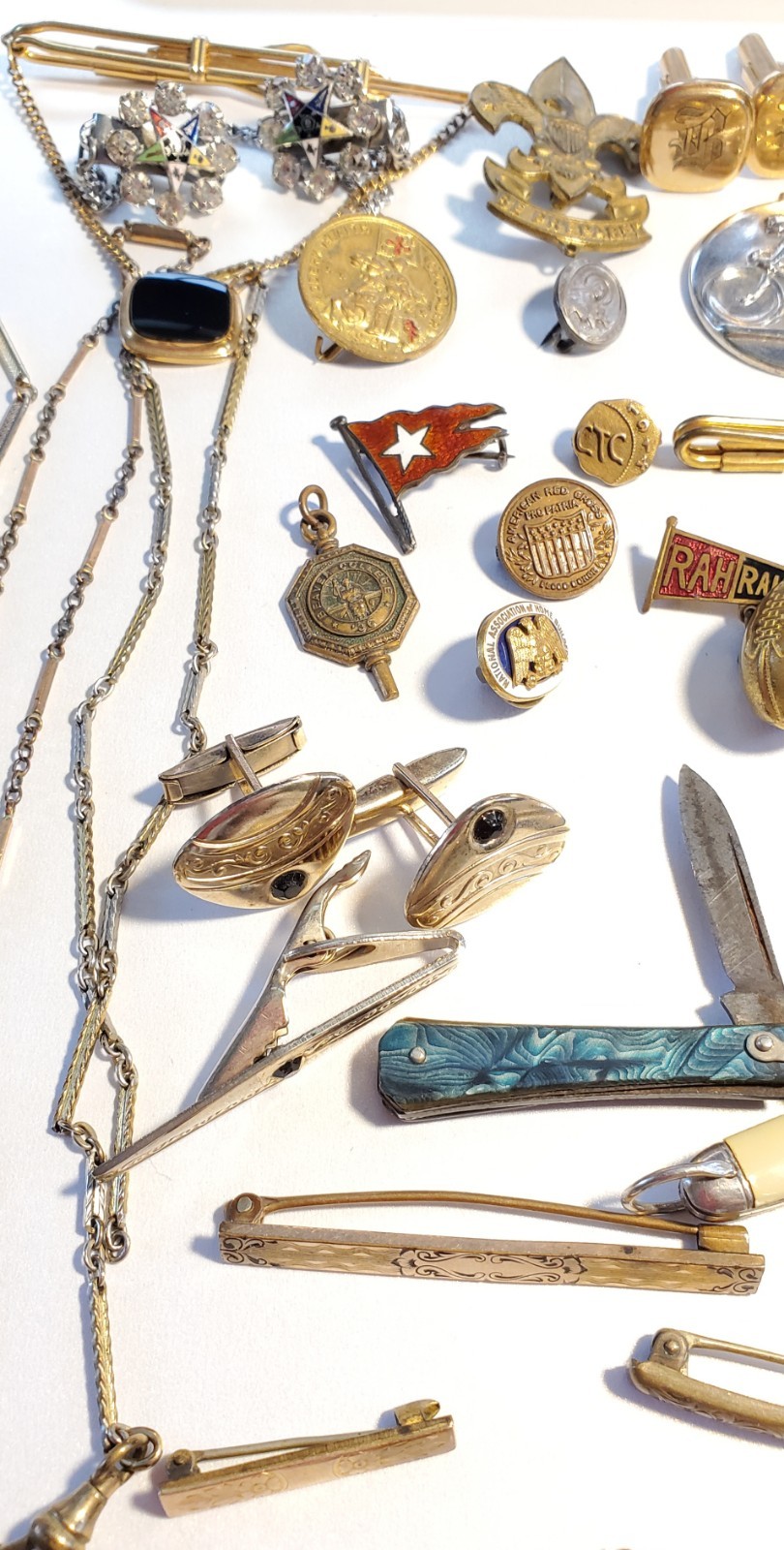 Antique, Vintage Mens Jewelry, Collectibles, Accessories Lot, Over 50 Pieces!