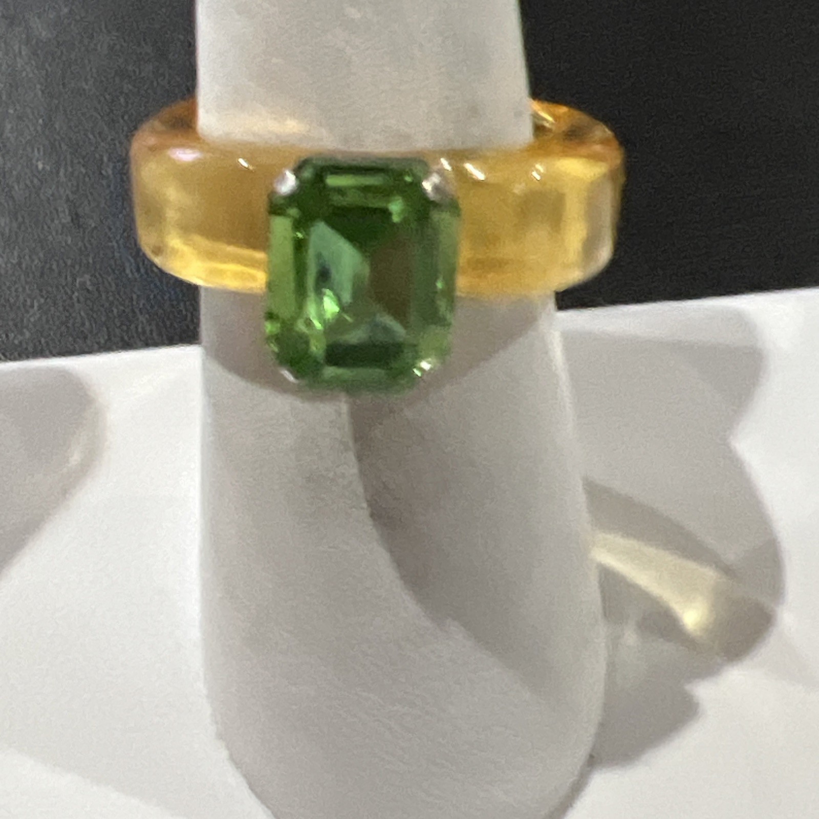 Lucite Plastic Ring Size 7.5