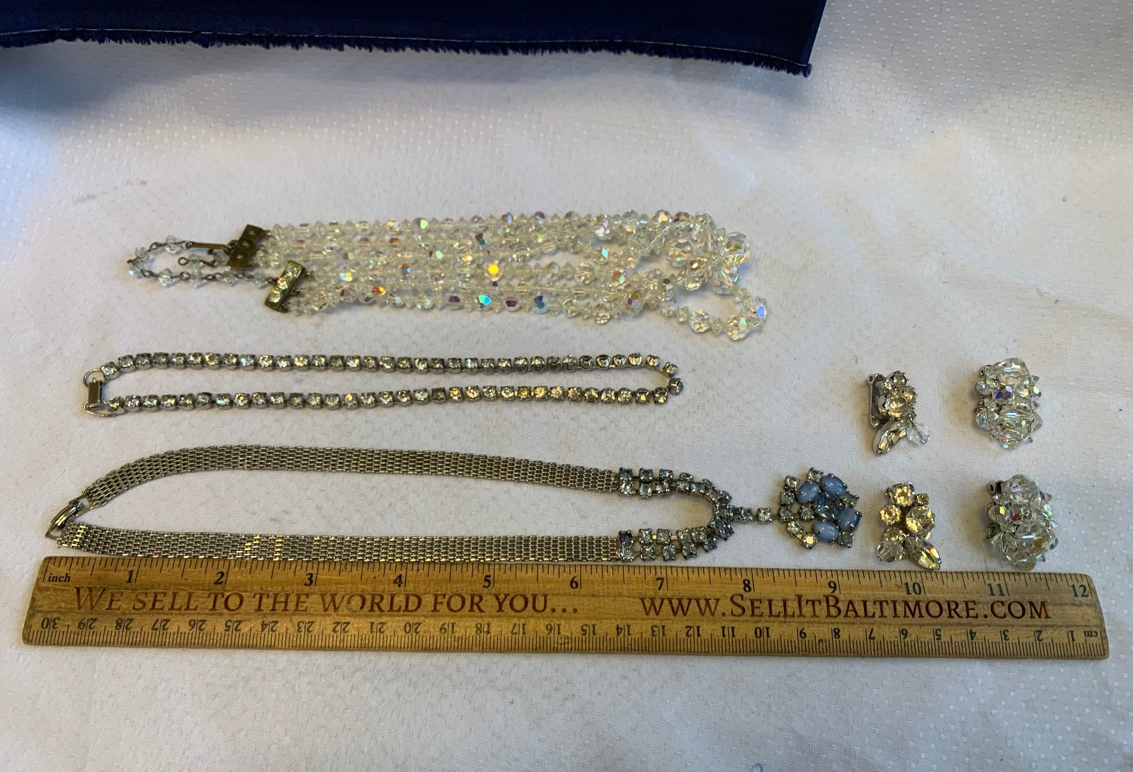 Vtg Costume Jewelry Lot Taylor Made Kramer Elco Coro Aurora Borealis Rhinestone