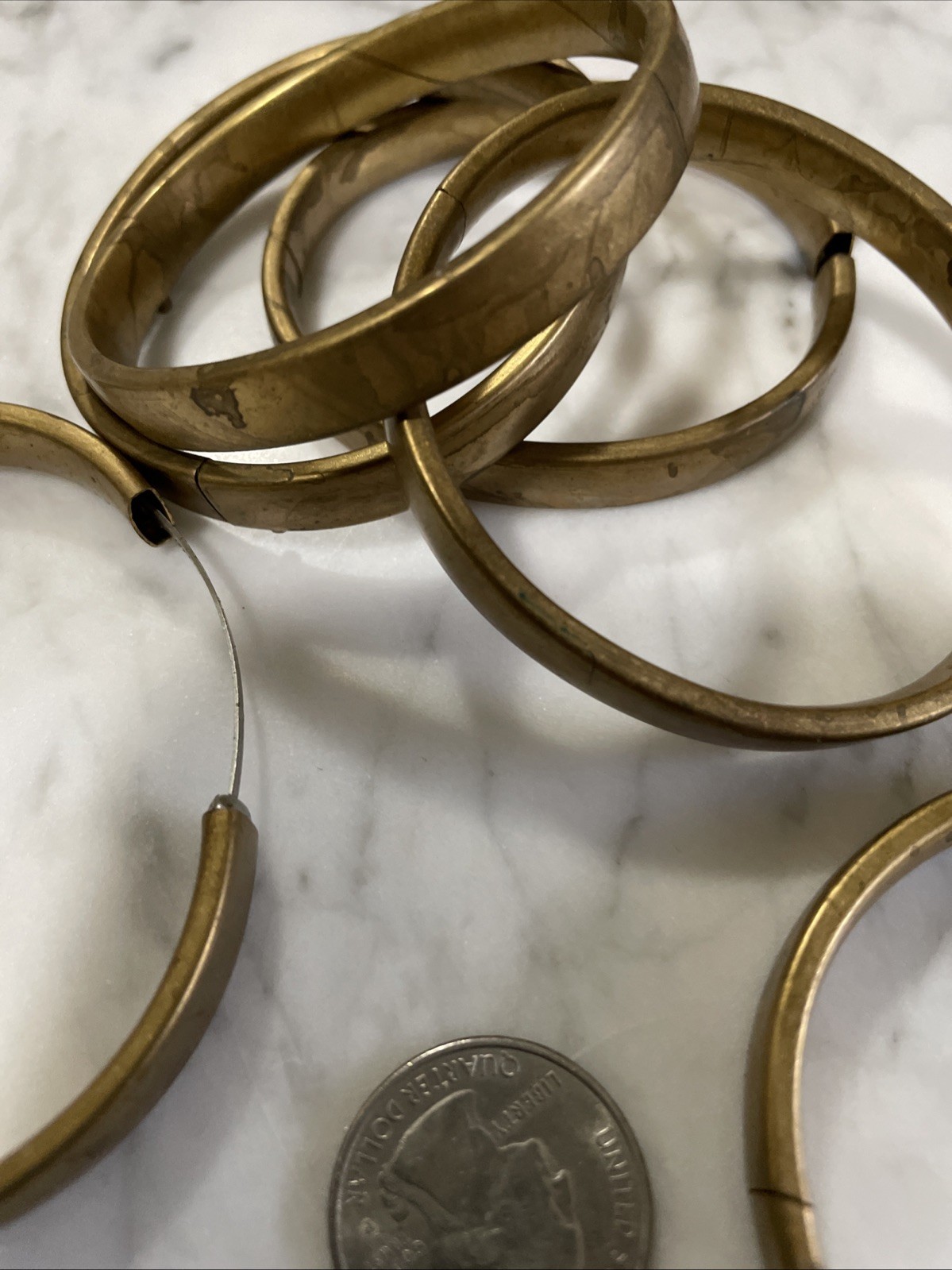 Vintage Natural Aged Patina Solid 9 Mm Brass Smooth Minimalist Bangle Bracelet