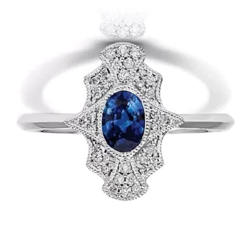 2Ct Art Deco Style Lab Created Diamond Engagement Wedding 14K White Gold FN Ring
