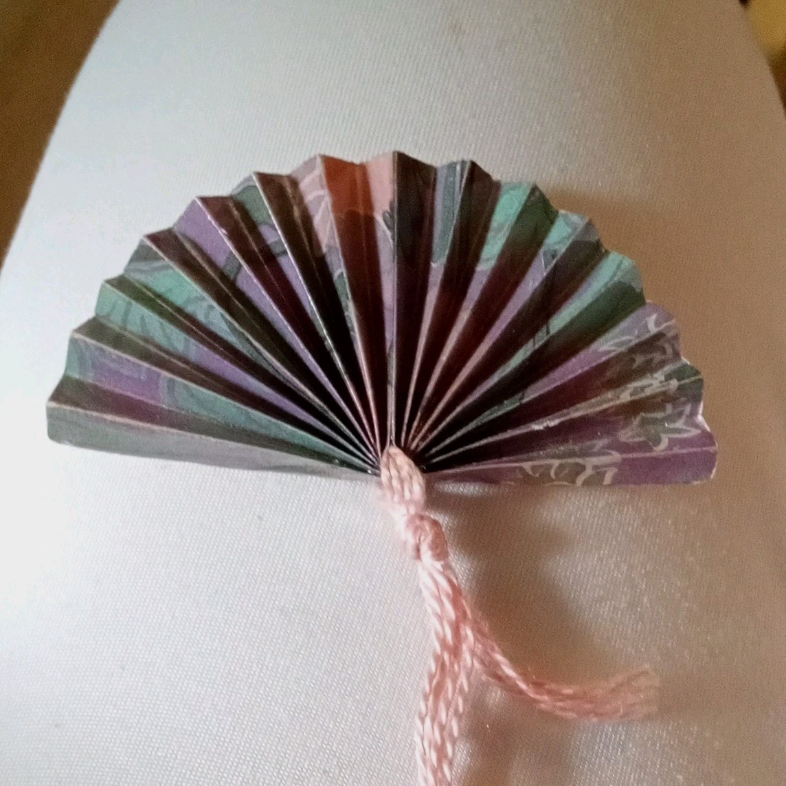 Mini Fan Shape Brooch Pin Multicolor Women’s 3″Probably Hand Made Could Be Melam