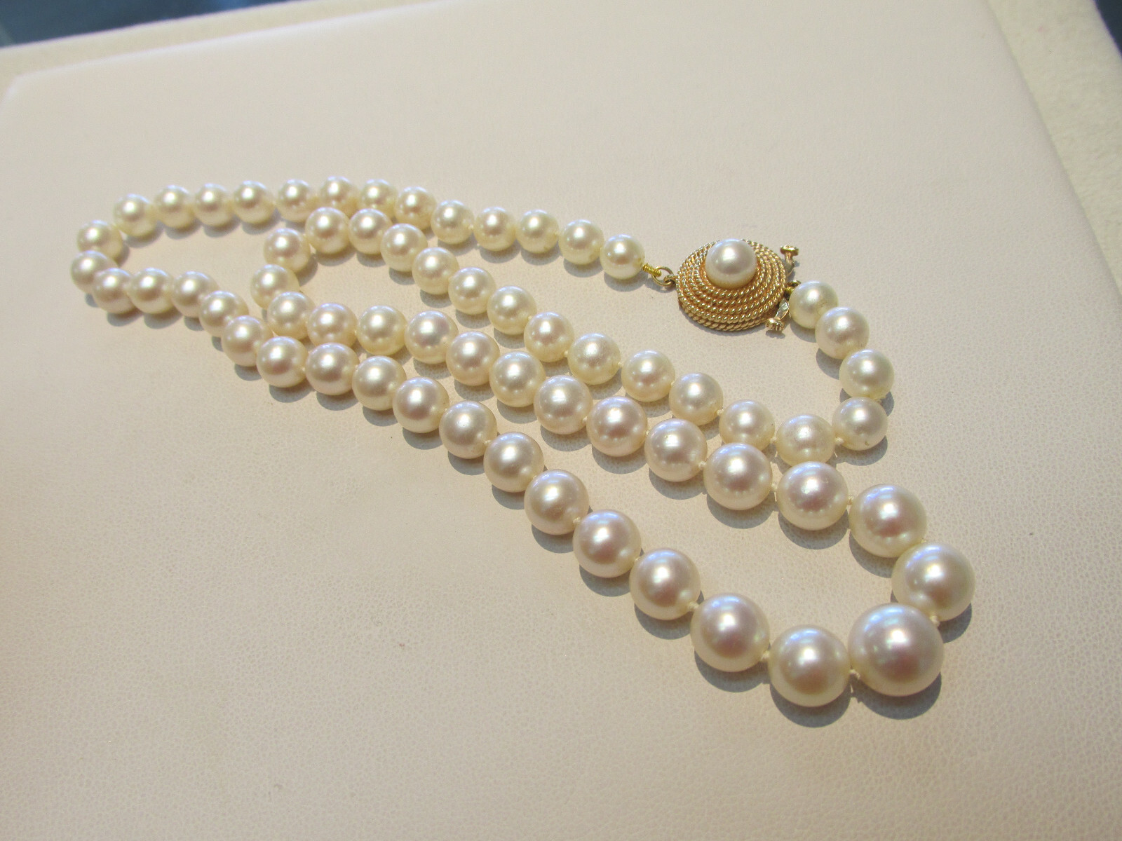 Beautiful 20.5 inch 6.4 to 9.3 mm Akoya Pearl Necklace with 14k Clasp MAKE OFFER