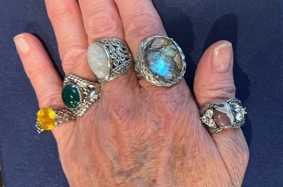 Vintage Stainless Steel Rings Costume Chunky Jewelry Lot Of 5. Size 9
