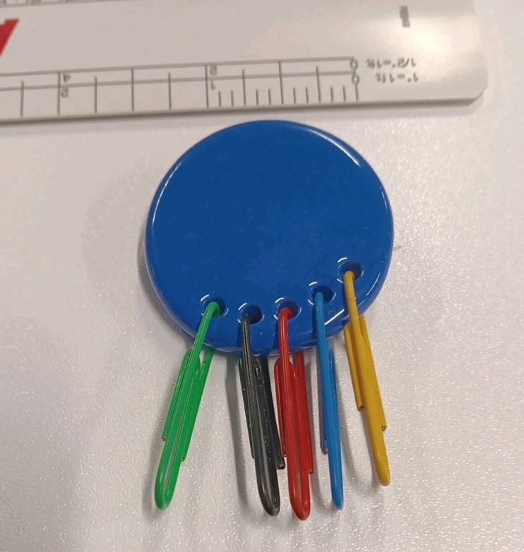 1980s Paper Clip Brooch Unsigned Beauty Abstract Modern Art Pin Colorful