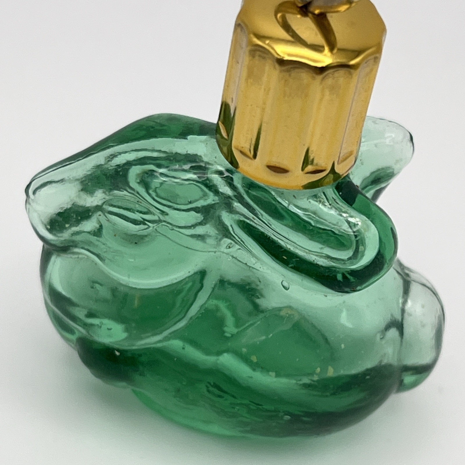 Vintage Max Factor Green Glass Rabbit Perfume Pendant