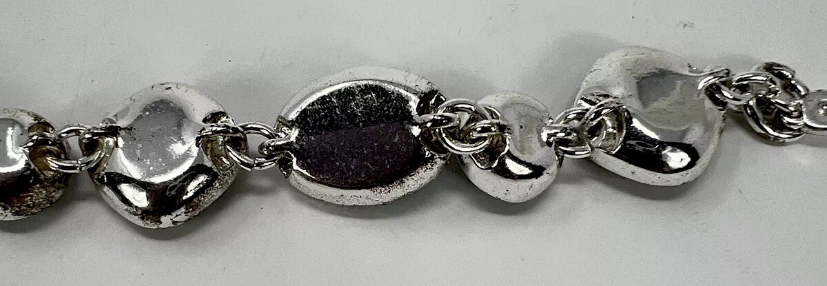 Vintage Scarab Bracelet Faceted Multi Colored Purple and Gold 7.5” Marked