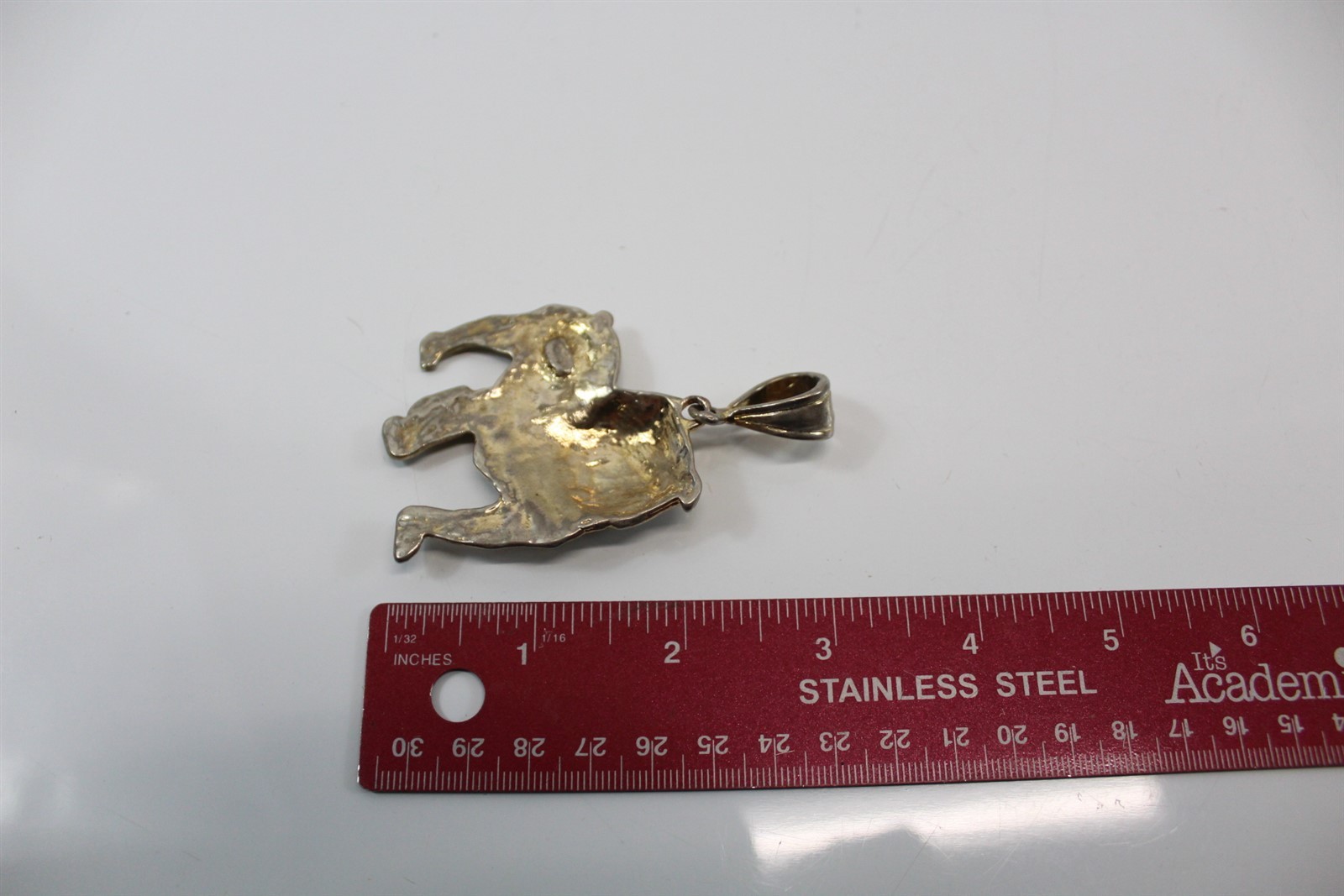 Bulldog Pendant Collectible Gold-tone Alloy With Clear Stones Vintage