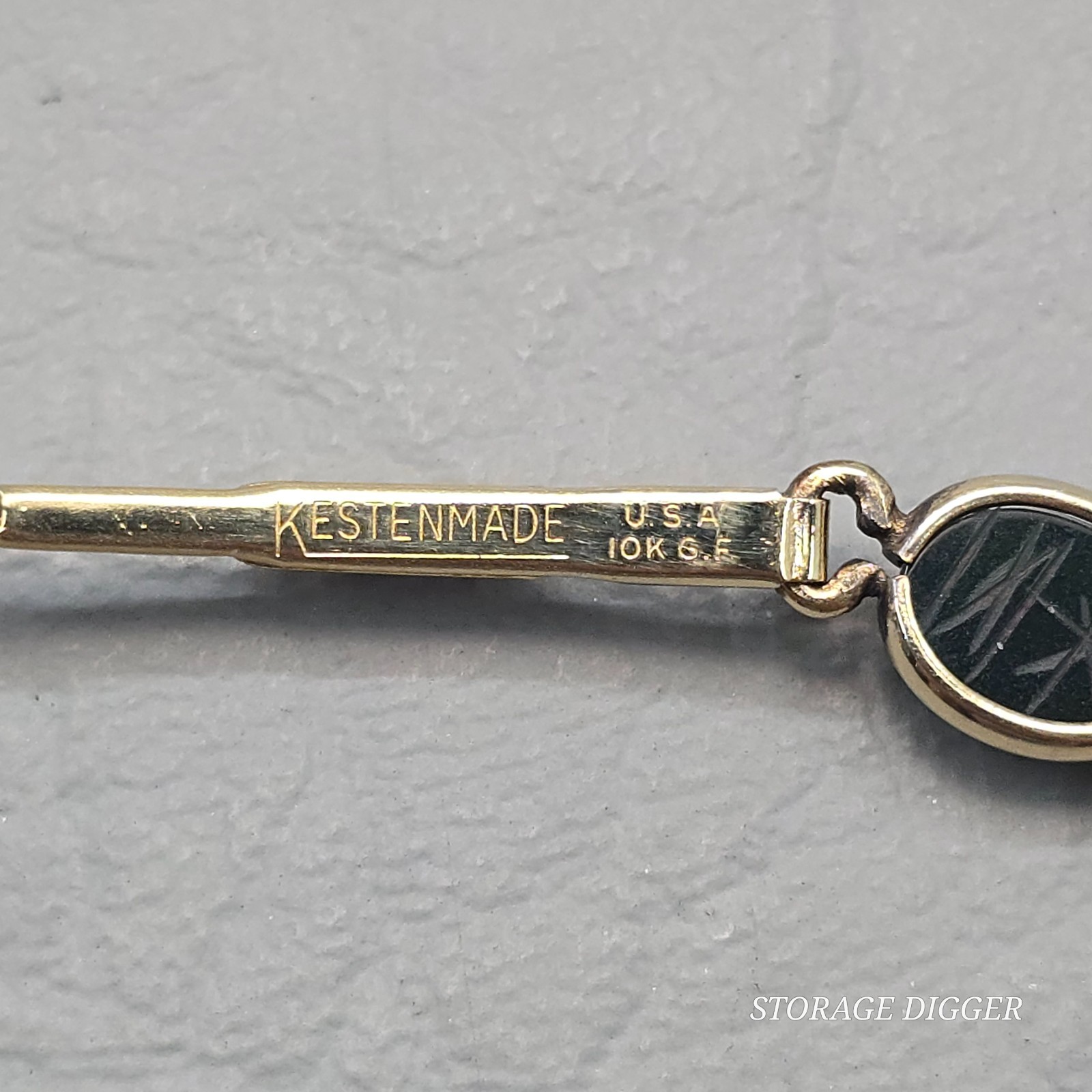 VTG Kestenmade 10K Y Gold F Multi-Stone Scarab Intaglio Watch Bracelet Womens