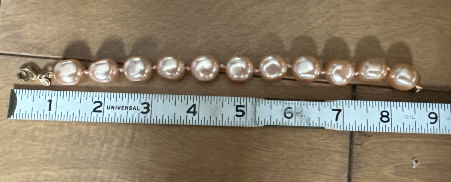 MONET Vintage Set Pink Baroque Faux Pearl Necklace, Bracelet, Clip-on Earring