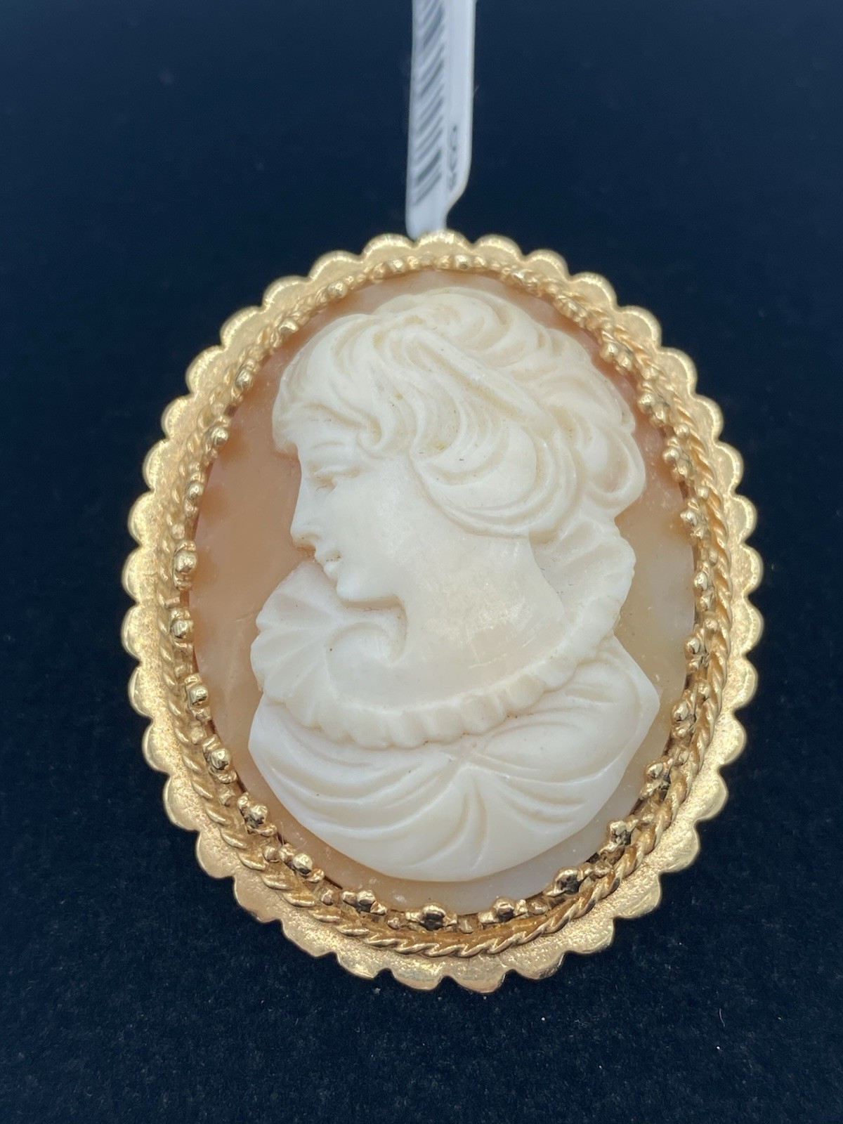 VTG 14K Yellow Gold Cameo Brooch Pendant 10.9 Grams