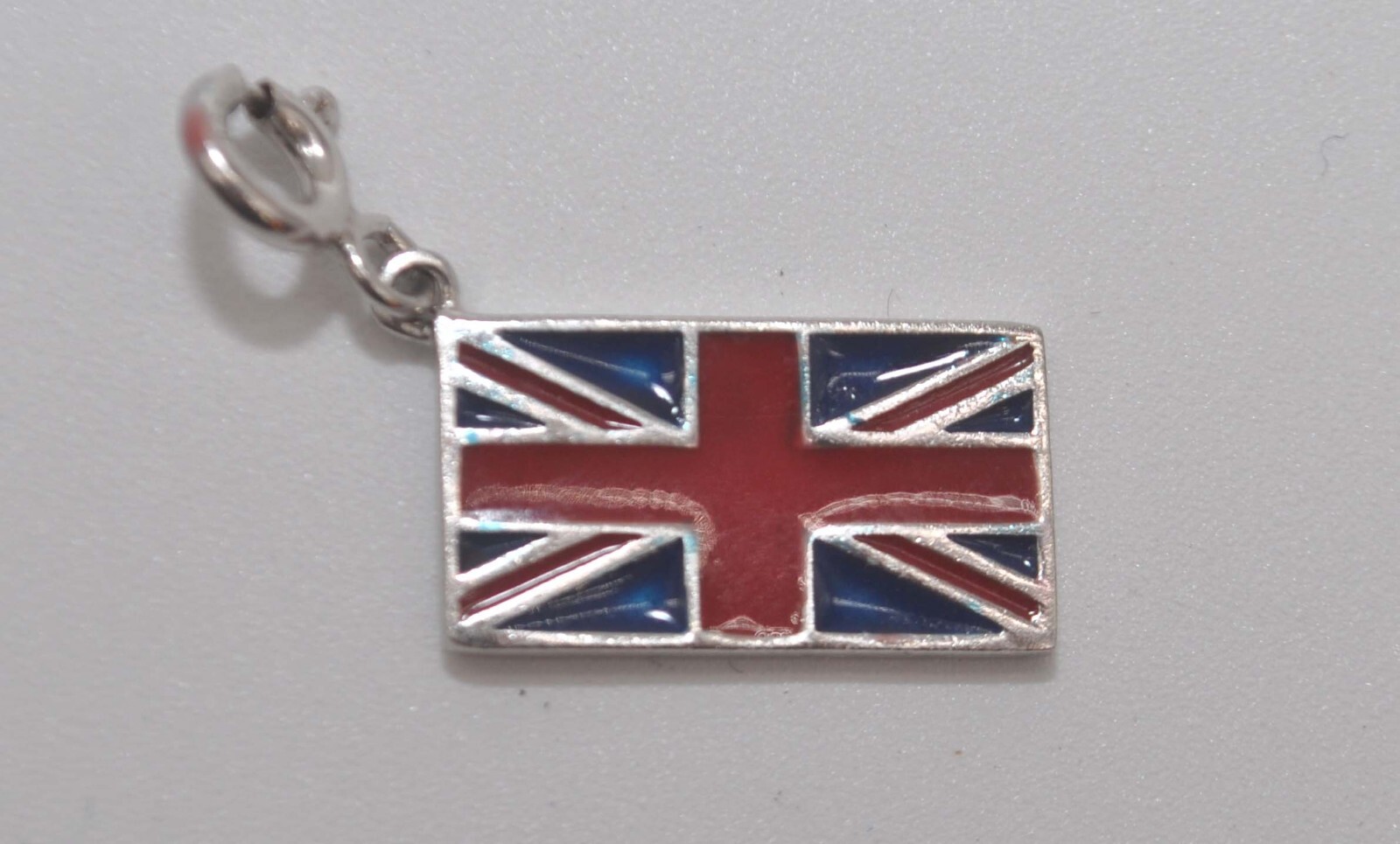RARE Vintage UK UNITED KINGDOM Sterling Silver Flag Enamel .75″ Charm