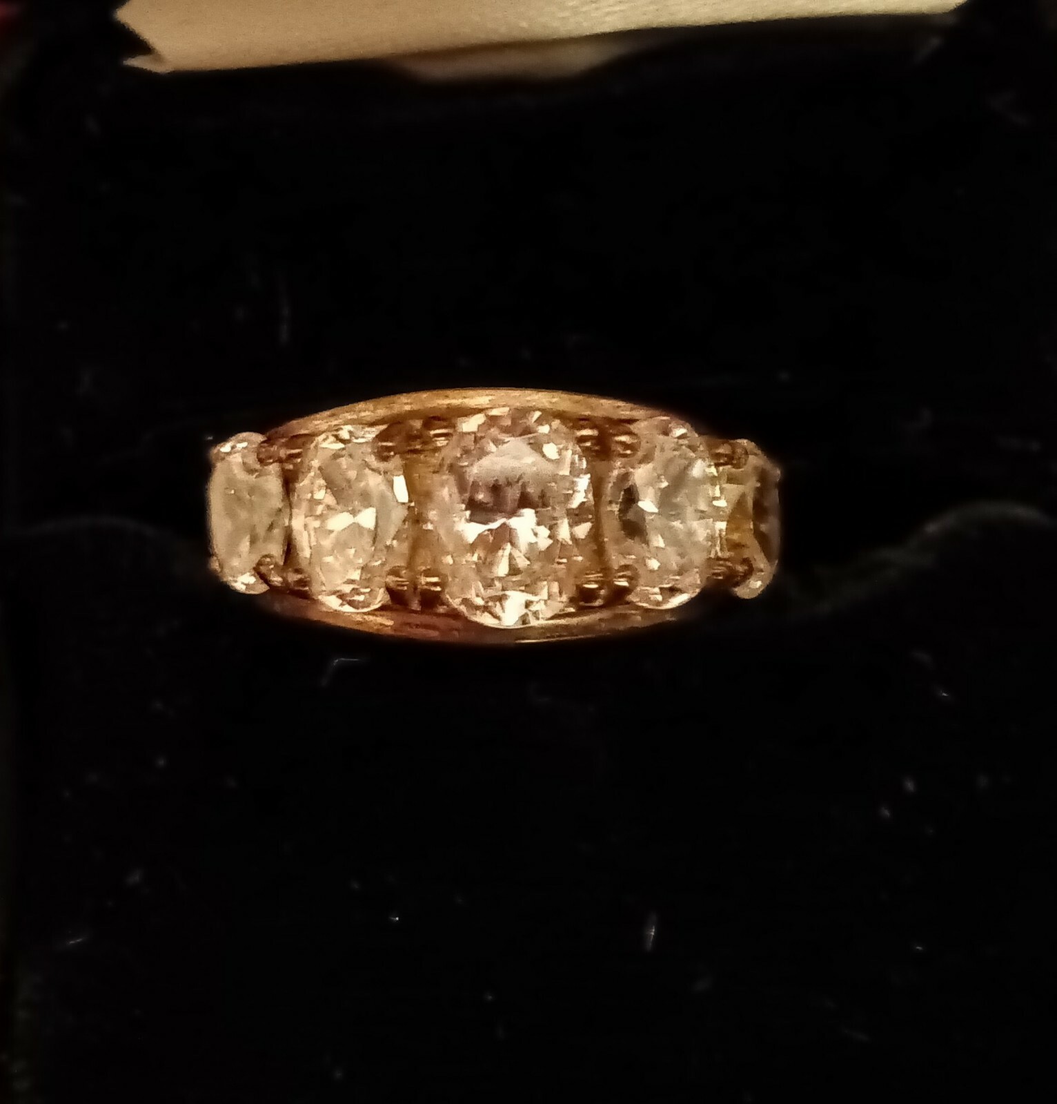 Sterling White Stones Ring Vintage – The Franklin Mint – Great shine