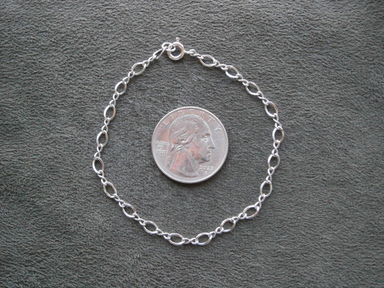 Dainty Figure 8 Infinity Link Vintage Shiny Sterling Silver Bracelet 7.25″ 1.8g