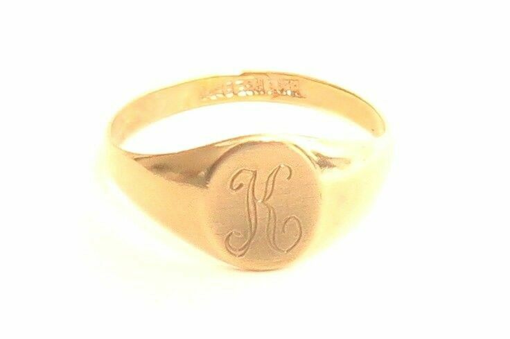 Vintage 18K HGE ESPO Esposito Gold Plated Monogram Assorted Signet Rings A806