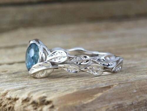 Art Deco 2.10 Ct Aquamarine Antique Vintage Engagement Ring 925 Sterling Silver