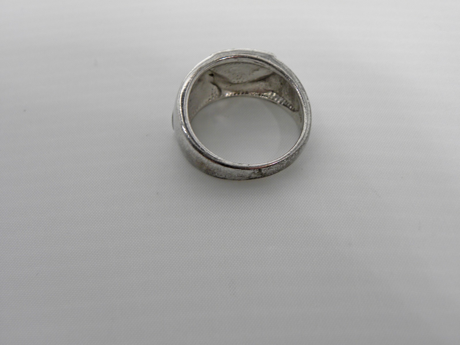 ESTATE Sterling Silver & Inlay Opal Ring 8 Stone
