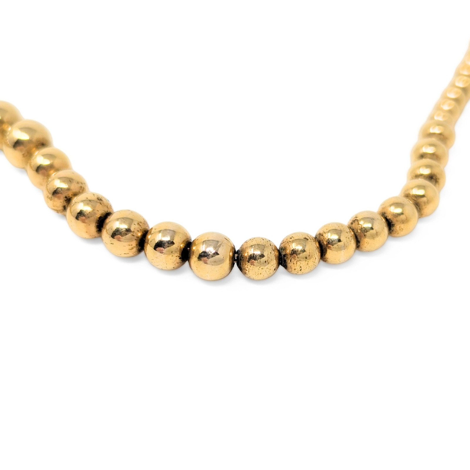 Vintage Van Dell 1/20 12K GF Gold Filled Graduated Bead Ball Necklace, 15.5”