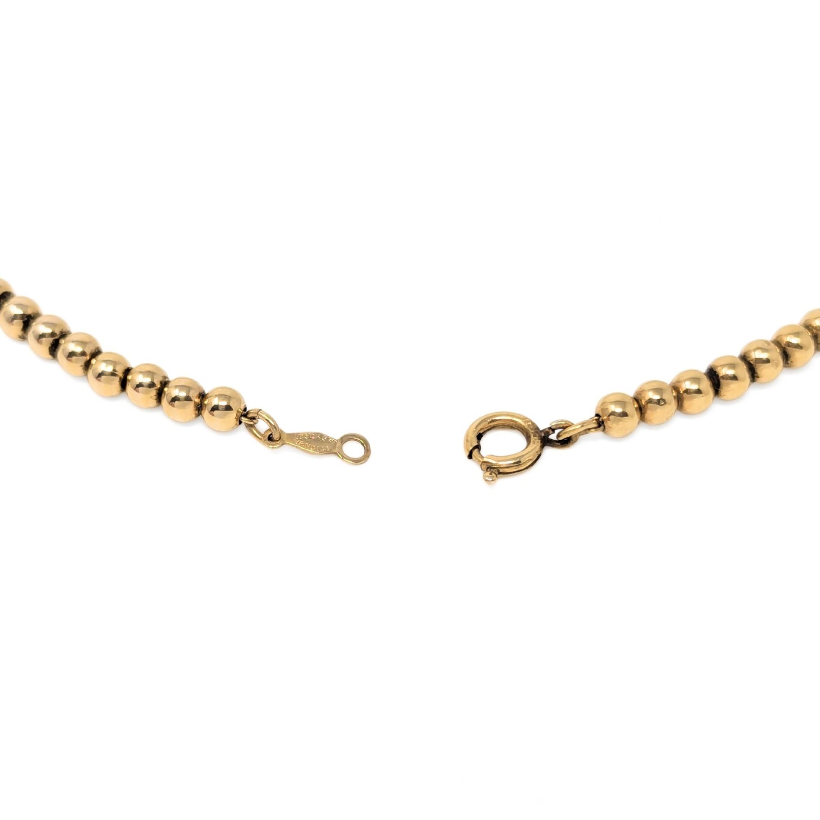 Vintage Van Dell 1/20 12K GF Gold Filled Graduated Bead Ball Necklace, 15.5”