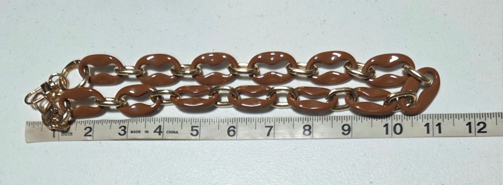 Chunky Brown Chain Necklace Acrylic Links Modern Contemporary Urban Streetwear