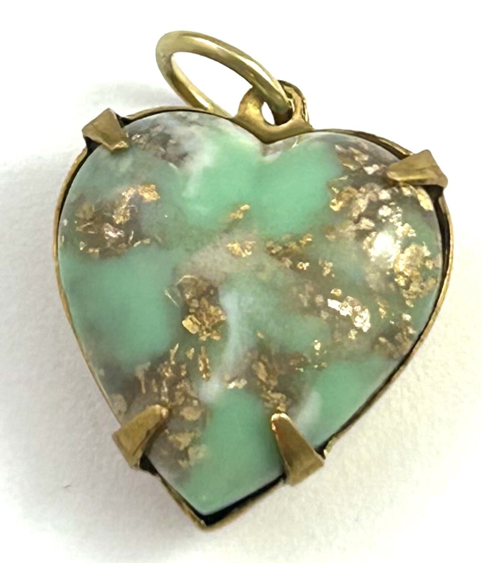 Vintage Charm Pendant Heart Tiny Vintage Jewelry For Women Prong Set Light Blue
