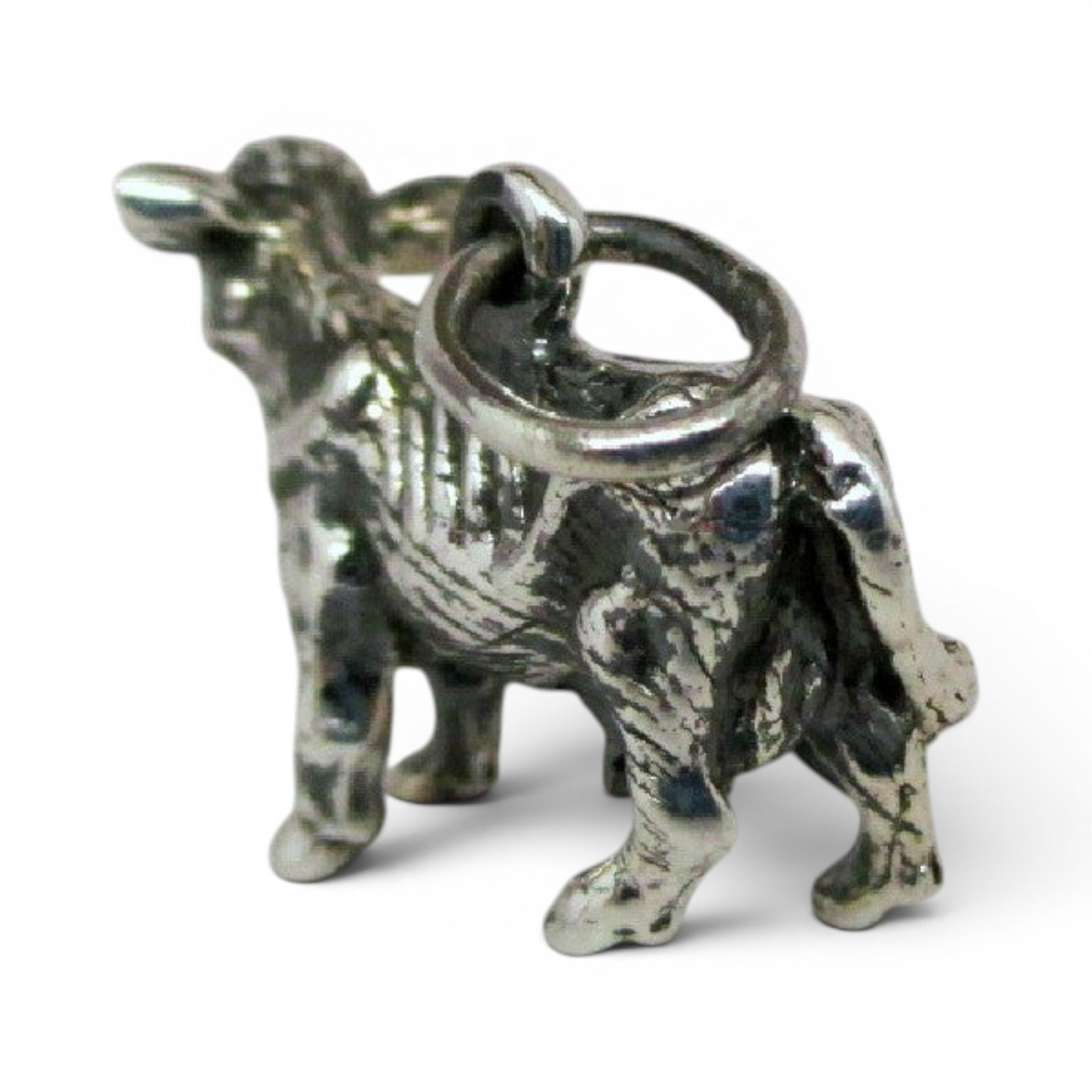 Sterling Silver DAIRY COW Charm for Bracelet PENDANT Farmer Gift MILK Vintage